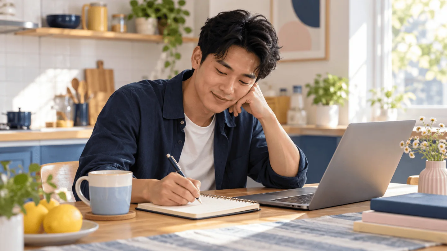 Người mới đi làm ghi chú các câu hỏi về bảo hiểm sức khỏe vào sổ tay