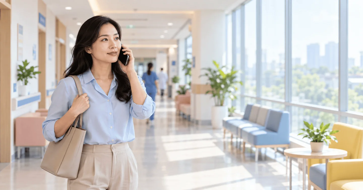 Người phụ nữ liên hệ qua điện thoại bên tài liệu