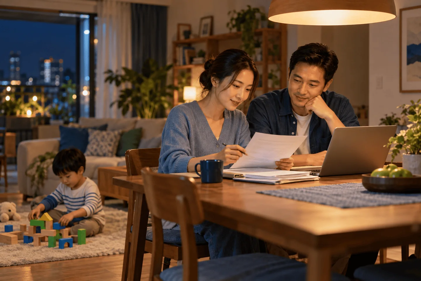 Gia đình ở tuổi 35 cùng rà soát lại tài chính và các khoản bảo vệ hiện có