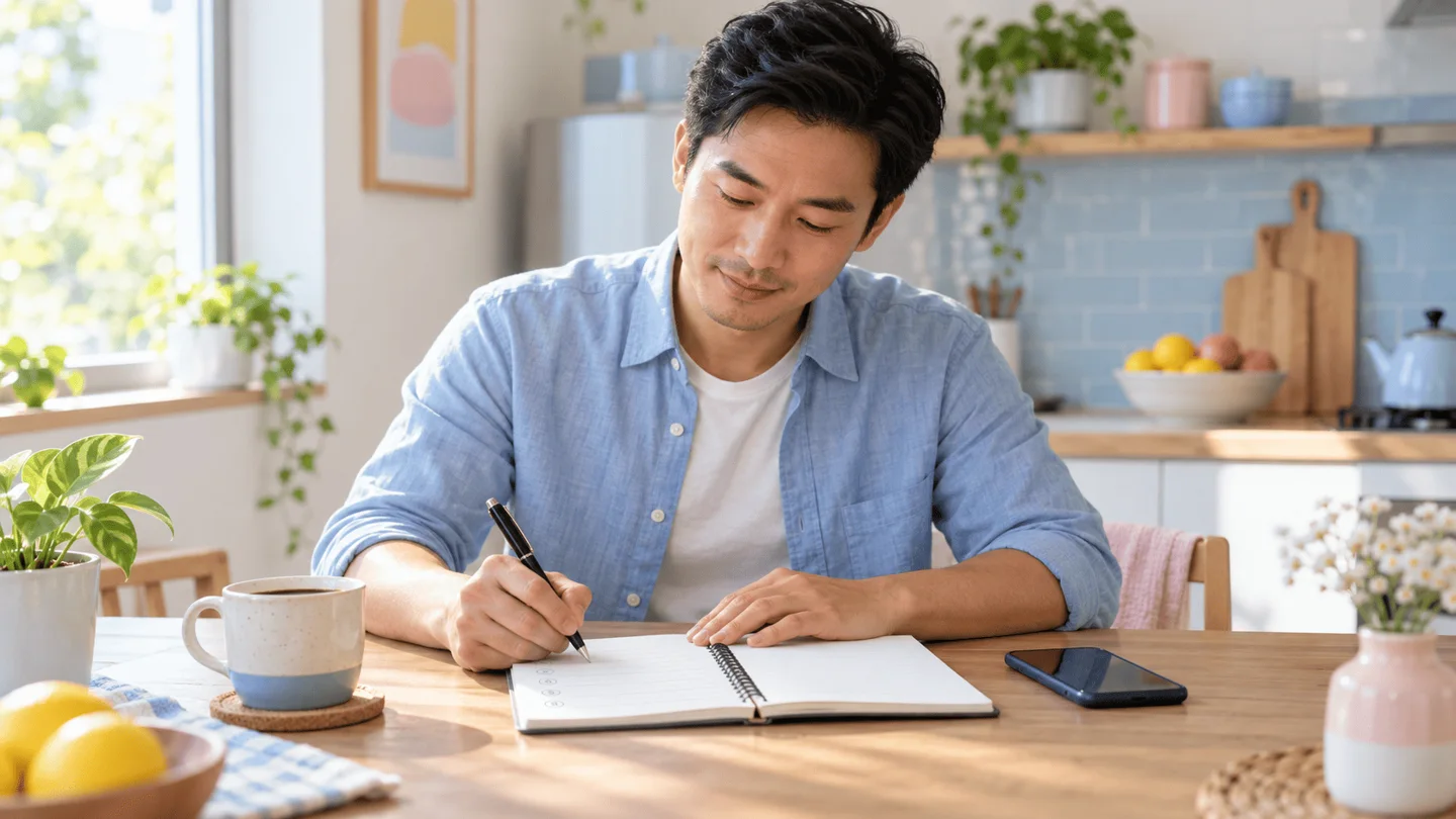 Người đi làm ghi chú các bước cần chuẩn bị trước khi mua bảo hiểm sức khỏe